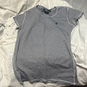 Striped Polo (Navy & White)